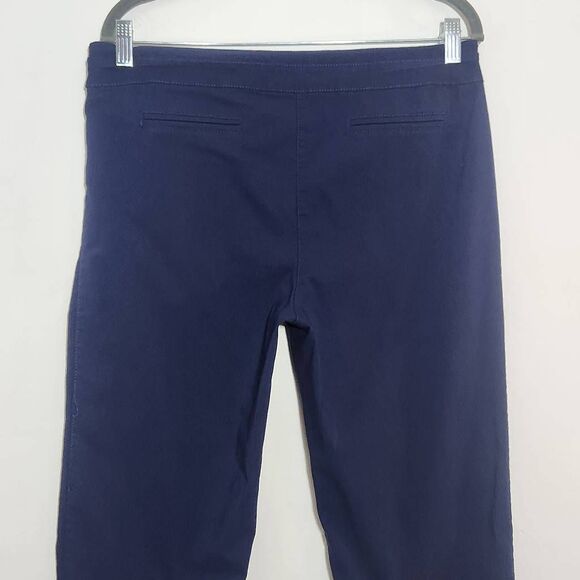 Valerie Stevens Navy Fitted Ankle Pull-on Pants Size 12 Preppy Navy Ankle Pants - Picture 5 of 8